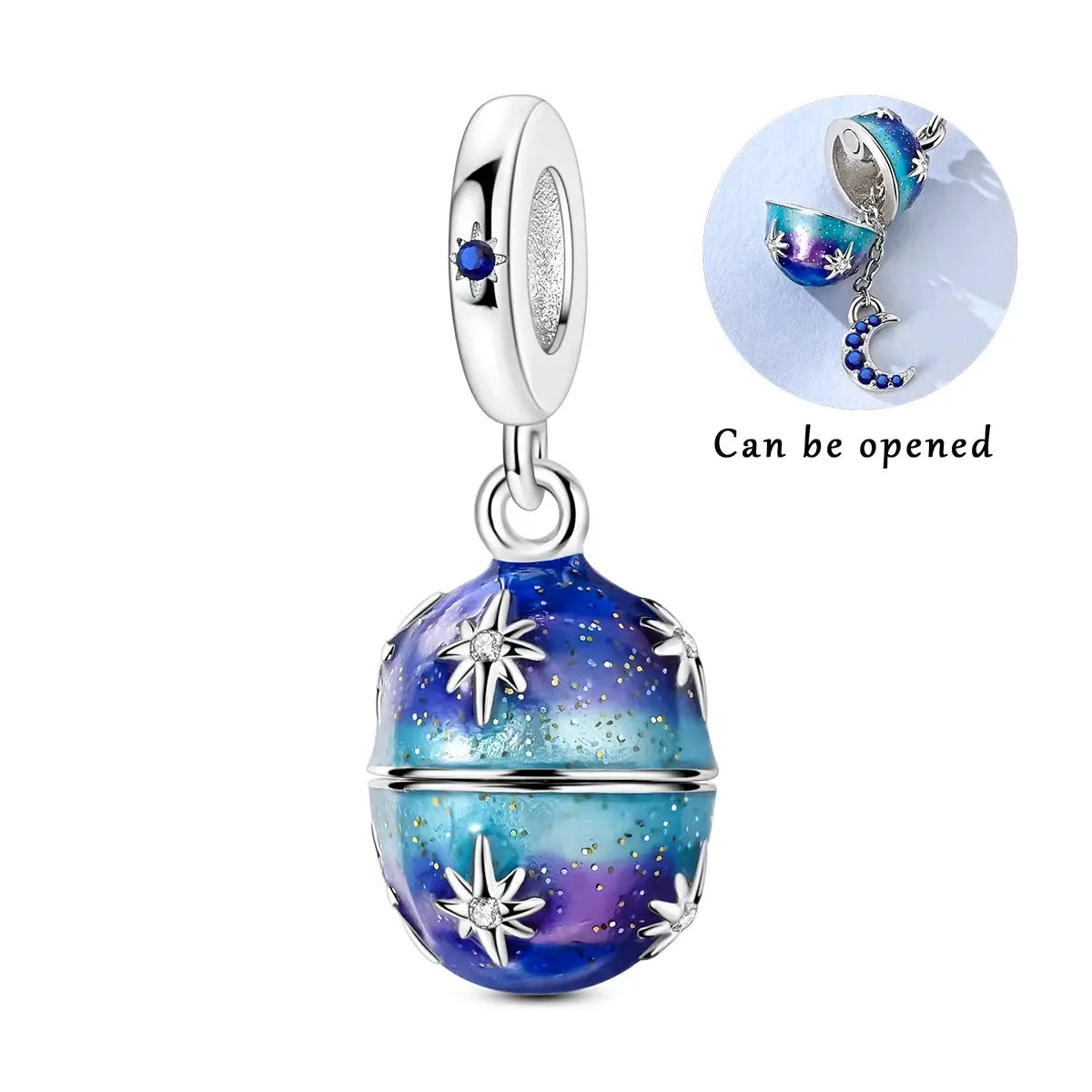 925 Silver Charm Openable Nesting Doll Rose Princess Dress Pendant for Bracelet DIY Fashion Jewelry