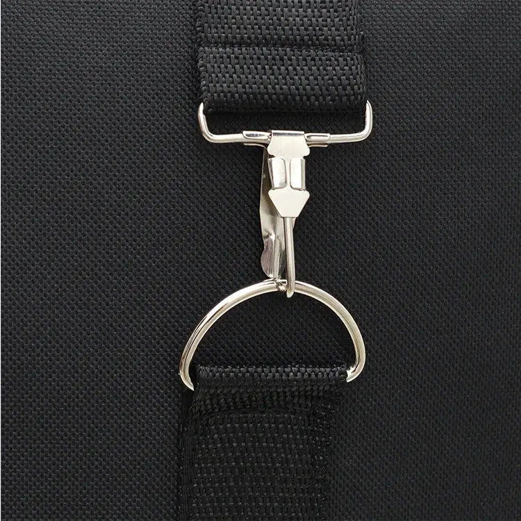Oversized handbag by Simples Market with black nylon strap and metal clasp hardware