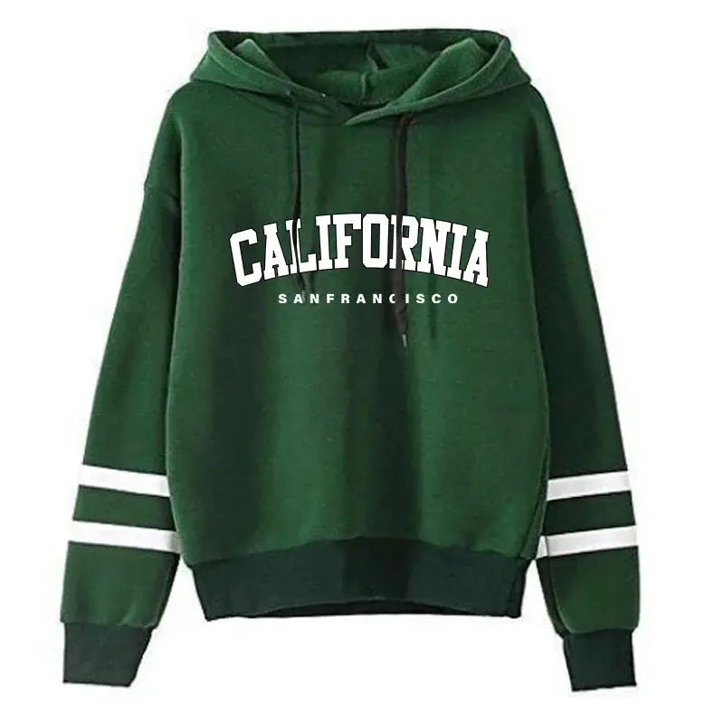 California Womens Hooded Tracksuit With Ankle Pants In Polyester Cotton Blend For Year Round Style Sizes S To 3XL