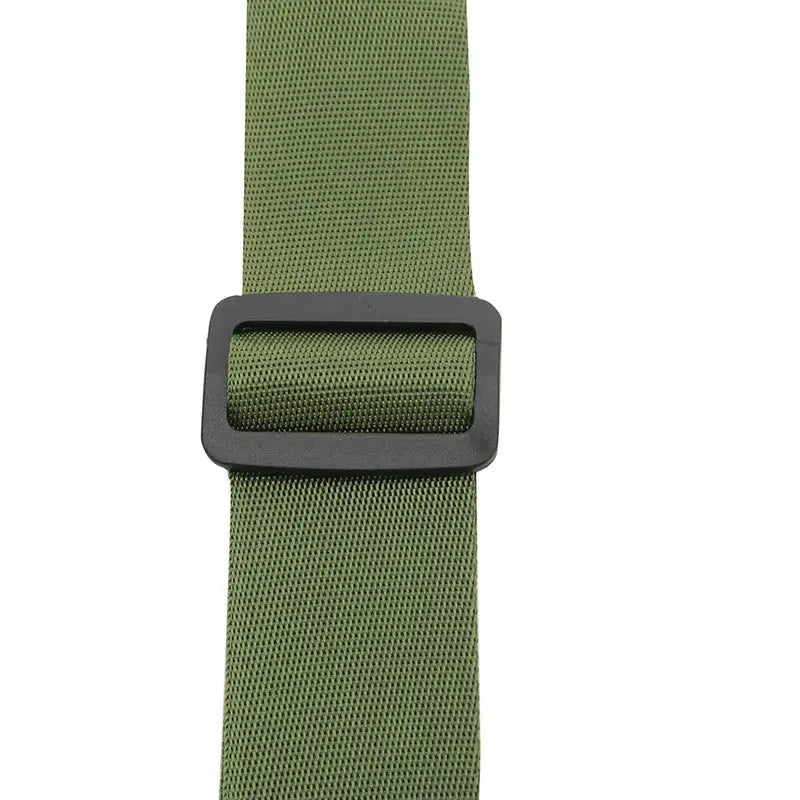 Green nylon waist bag strap with black adjustable buckle