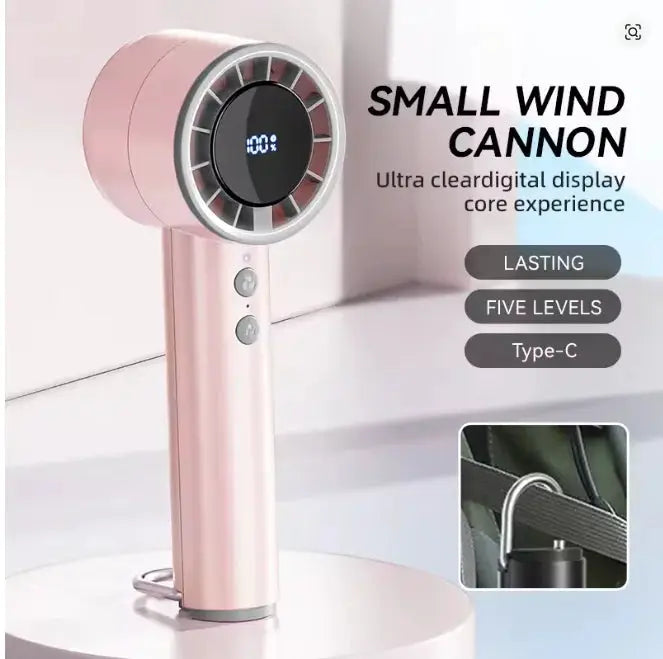 Portable Mini Fan Air Conditioner Cooler With Silent Operation LED Display USB Rechargeable High Wind Power Handheld