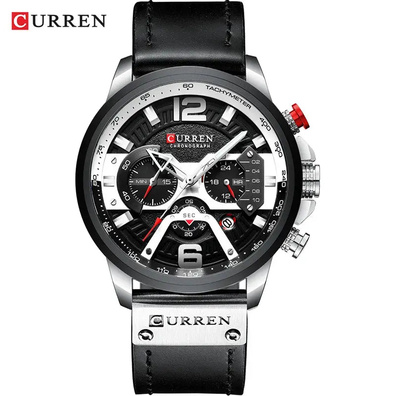 Curren Casual Sport Watch For Men Luxury Military Chronograph With Complete Calendar