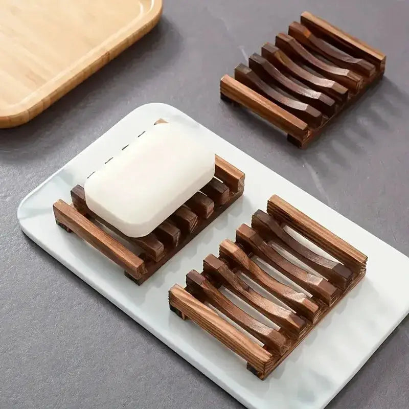 EverPure Bamboo Soap Holder With Draining Design Keeps Soap Dry Mildew Free In Bathroom