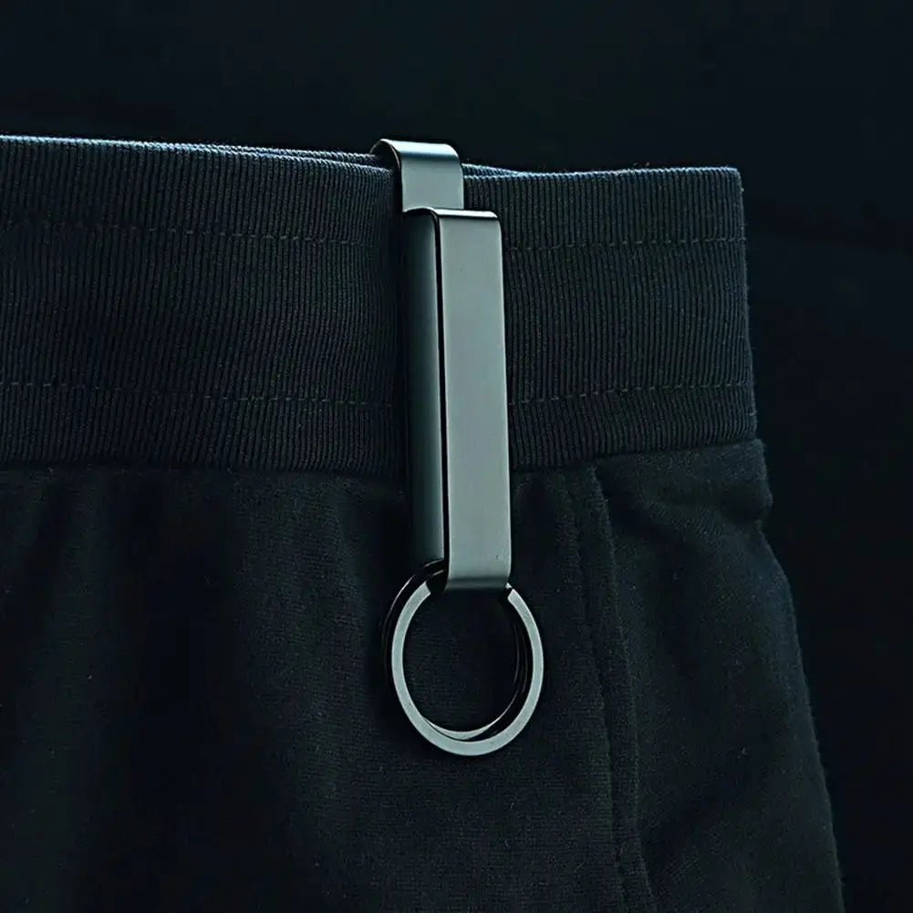 Stainless steel waist hook key clip with ring, Simples Market belt buckle for outdoor use