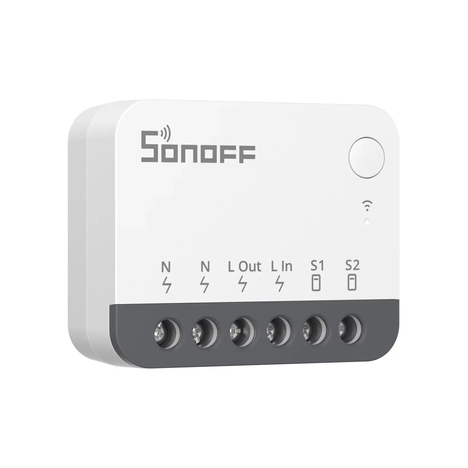 Sonoff Zbminir2 Extreme Zigbee smart switch module, white housing with screw-terminal block
