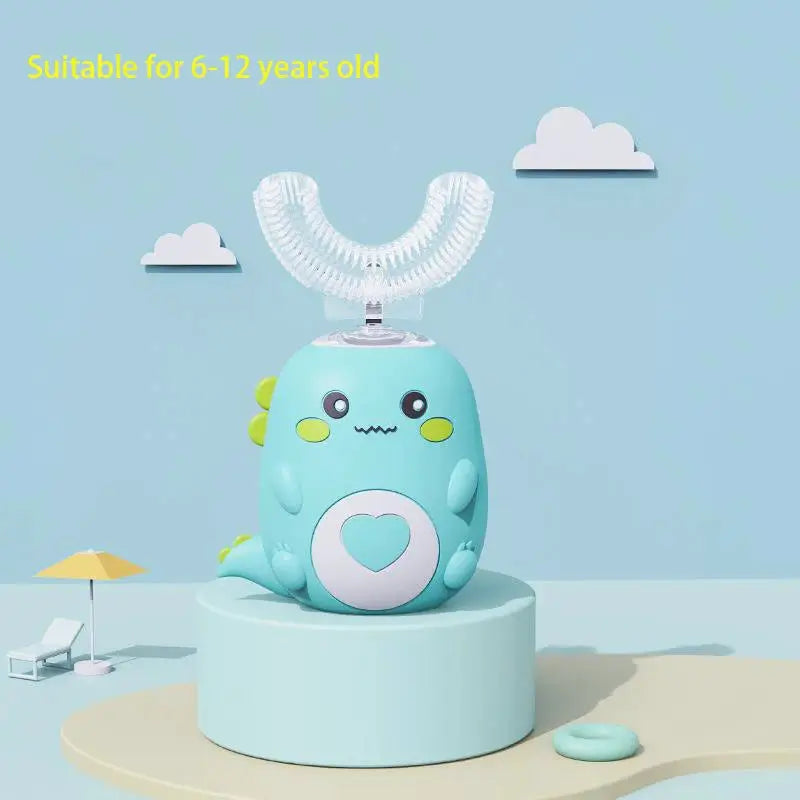 TinySmiles U Shaped Electric Toothbrush For Kids With 360 Degree Smart Cleaning And Soft Silicone Bristles