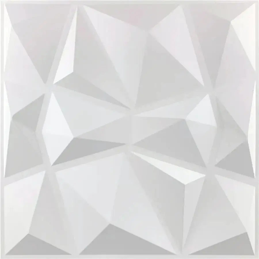 Simples Market 3D textured white wall panel, geometric pattern, 30cm x 30cm for indoor decor