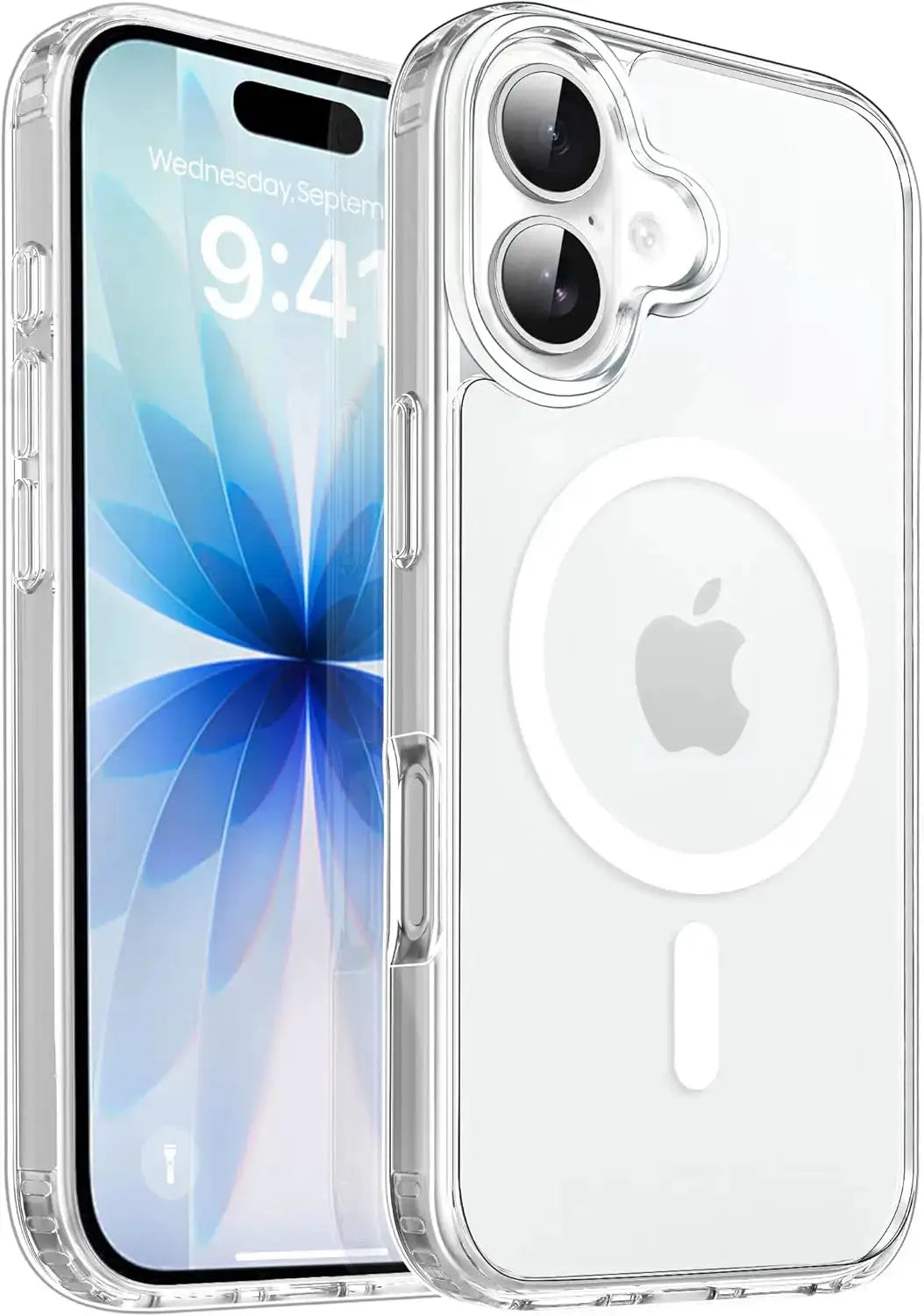 Transparent MagSafe iPhone case for 17/16 Pro Max, wireless charge-ready clear protection by Simples Market