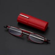 Elegant Reading Glasses Metal Frame Ultra Thin Design Lightweight Portable Mini Eyewear For Men And Women With Case
