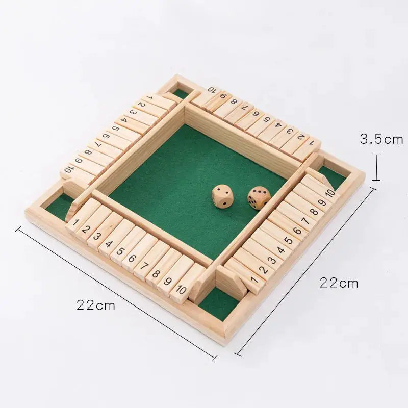 Shut The Box Dice Board Game Wooden Panels For 4 Players Pub Bar Party Supplies Family Fun For Kids And Adults