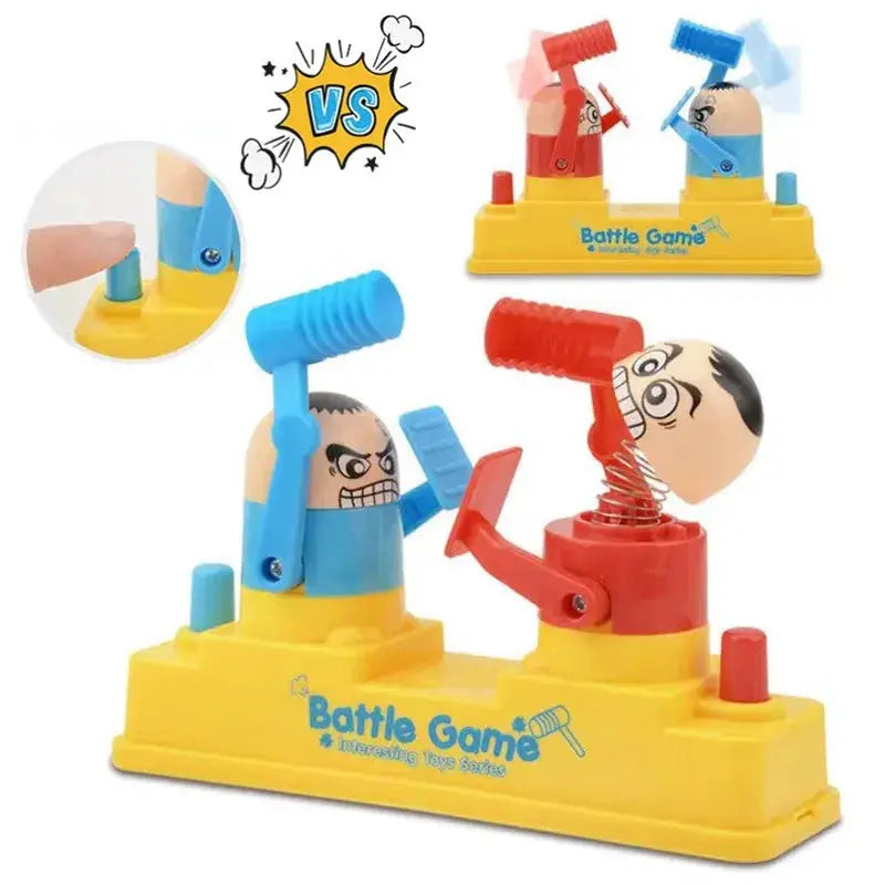 Two Player Antistress Fight Table Game Prank Toy Funny Practical Joke Battle With Soft Hammer For Family Fun Gift