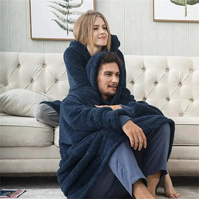 CozyNest Women Thick Fleece Hooded Jacket Ultra Warm Pullover With Double Fleece For Home And Outdoors