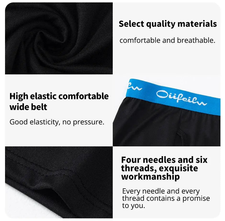 Simples Market men's black boyshort underwear with blue elastic waistband and white logo, multi-size pack