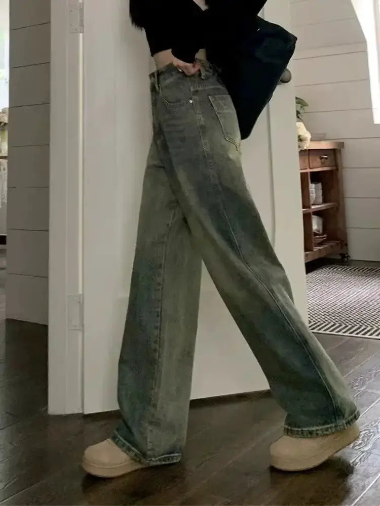 Vintage High Waisted Slimming Jeans Bell Bottoms Casual For Women