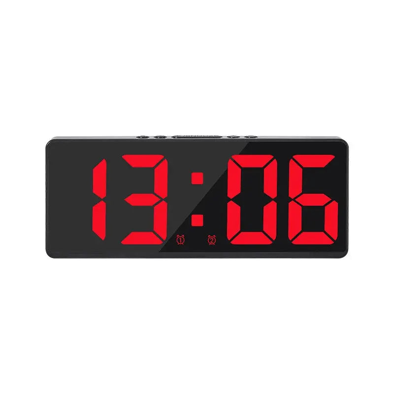 Simples Market acrylic mirror digital alarm clock with red LED display, 12/24h, night mode