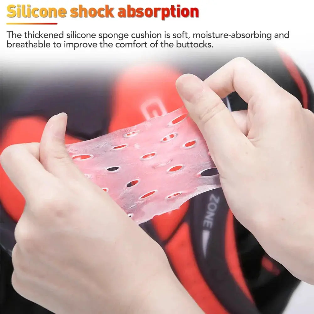 Pink silicone 5D gel pad for cycling shorts, breathable shock-absorption insert