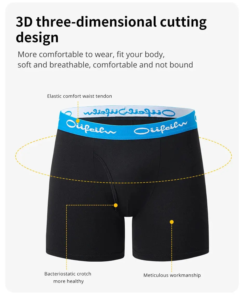 Men's black boxer briefs with a blue elastic waistband by Simples Market