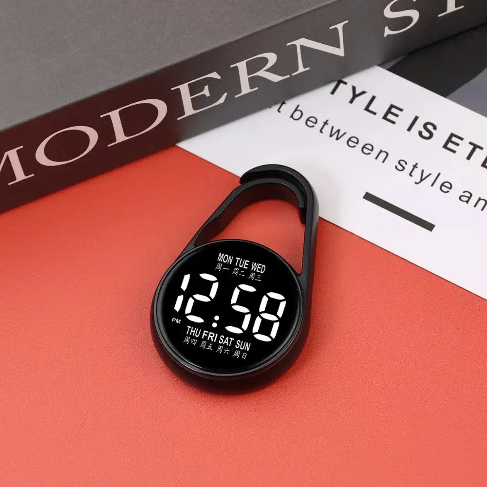 LumaTech LED Electronic Hanging Pocket Watch With Night Light And Clear Digital Time Display