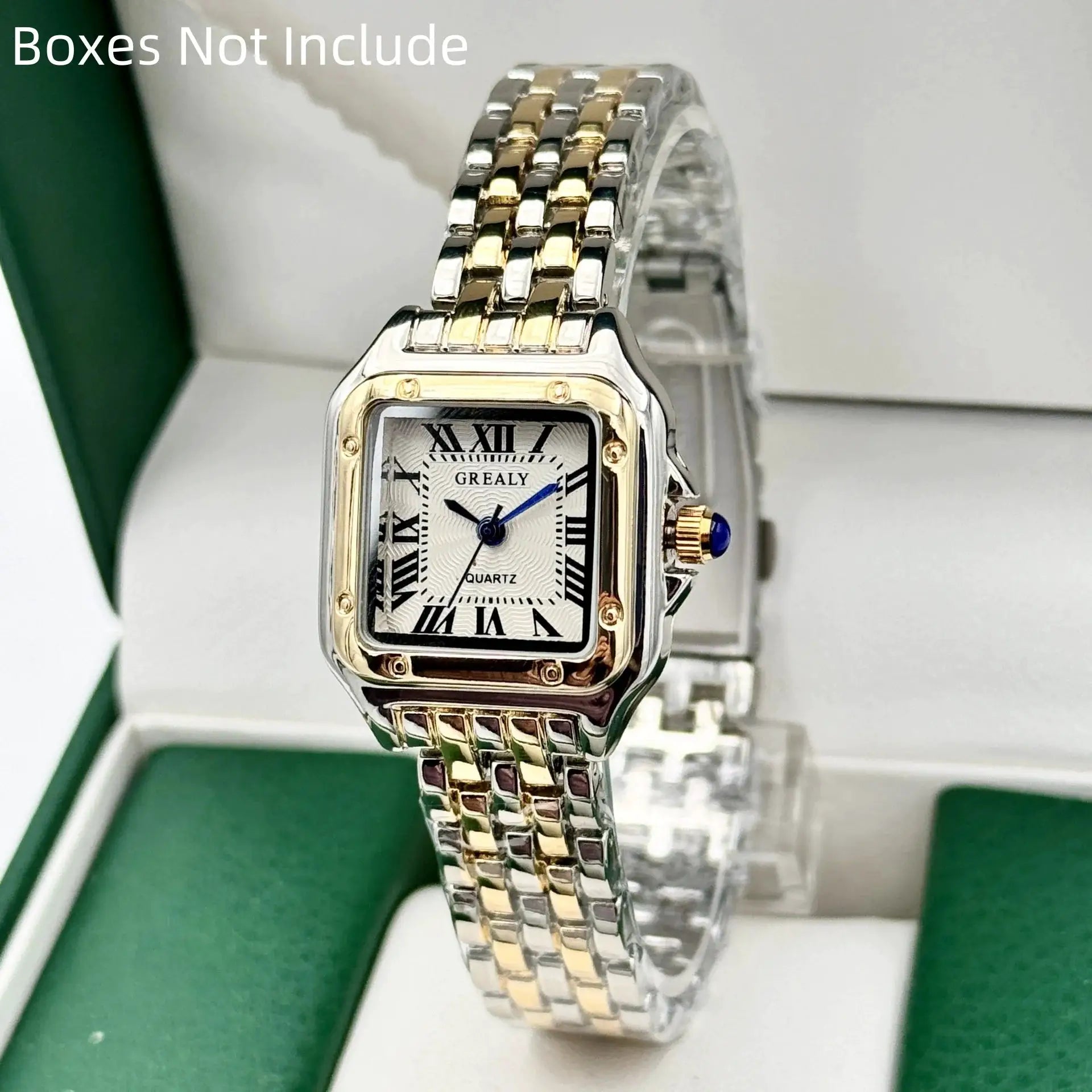 Simples Market women's two-tone gold and silver stainless steel wristwatch with Roman numeral dial