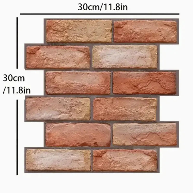 Simples Market 3D brick wall panels, self-adhesive waterproof wallpaper for bathroom/fireplace, 5/10 pcs