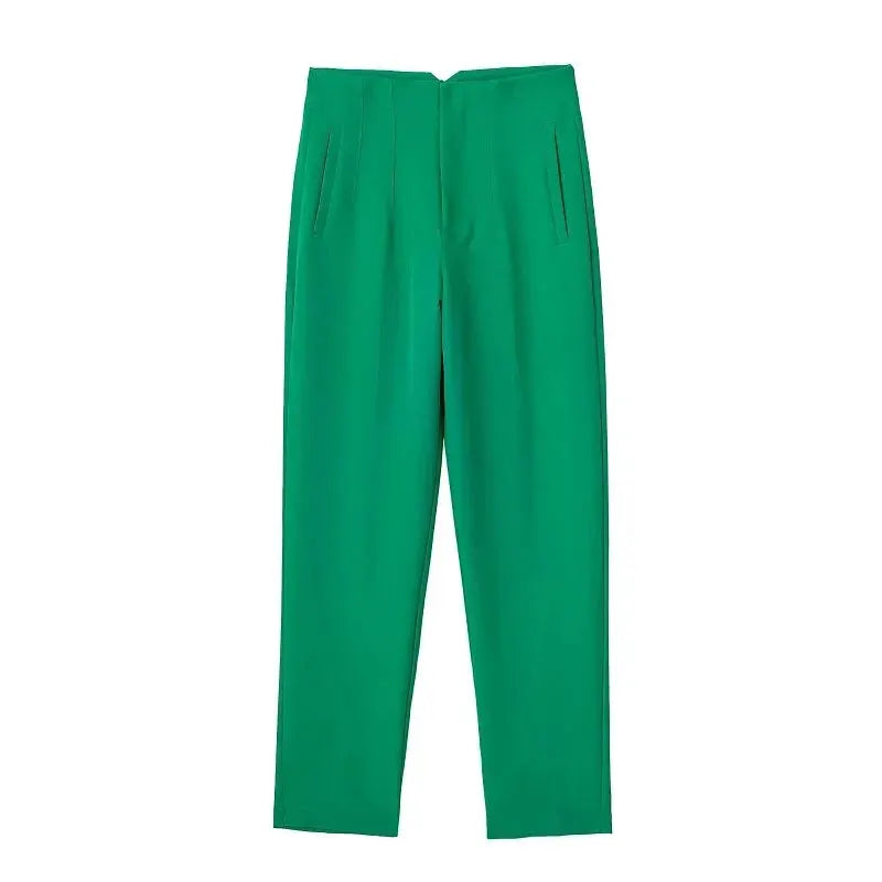HXAO Ladies High Waist Formal Office Pants Pencil Trousers For Women Black Pink White