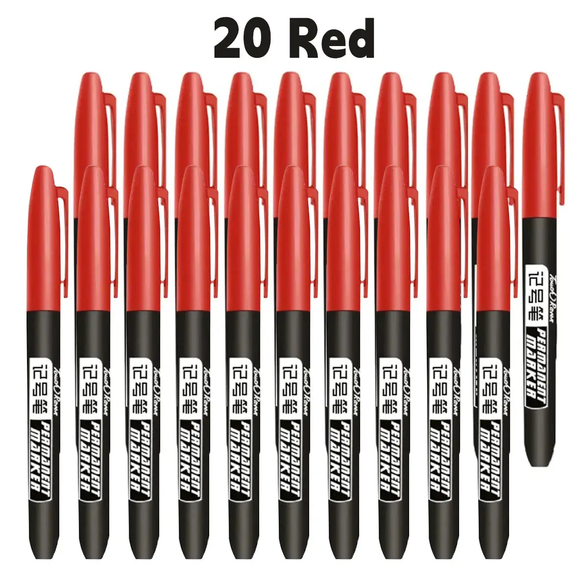 GraphixPro 6Pcs Permanent Marker Pens Set Black Blue Red Waterproof Ink Fine Tips For Manga Drawing