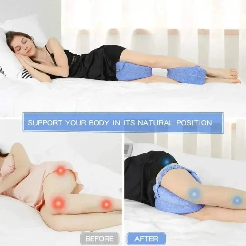 Memory Cotton Leg Pillow for Pregnancy and Side Sleepers Hollow Heart Shape Orthopedic Sciatica Relief Bed Sofa