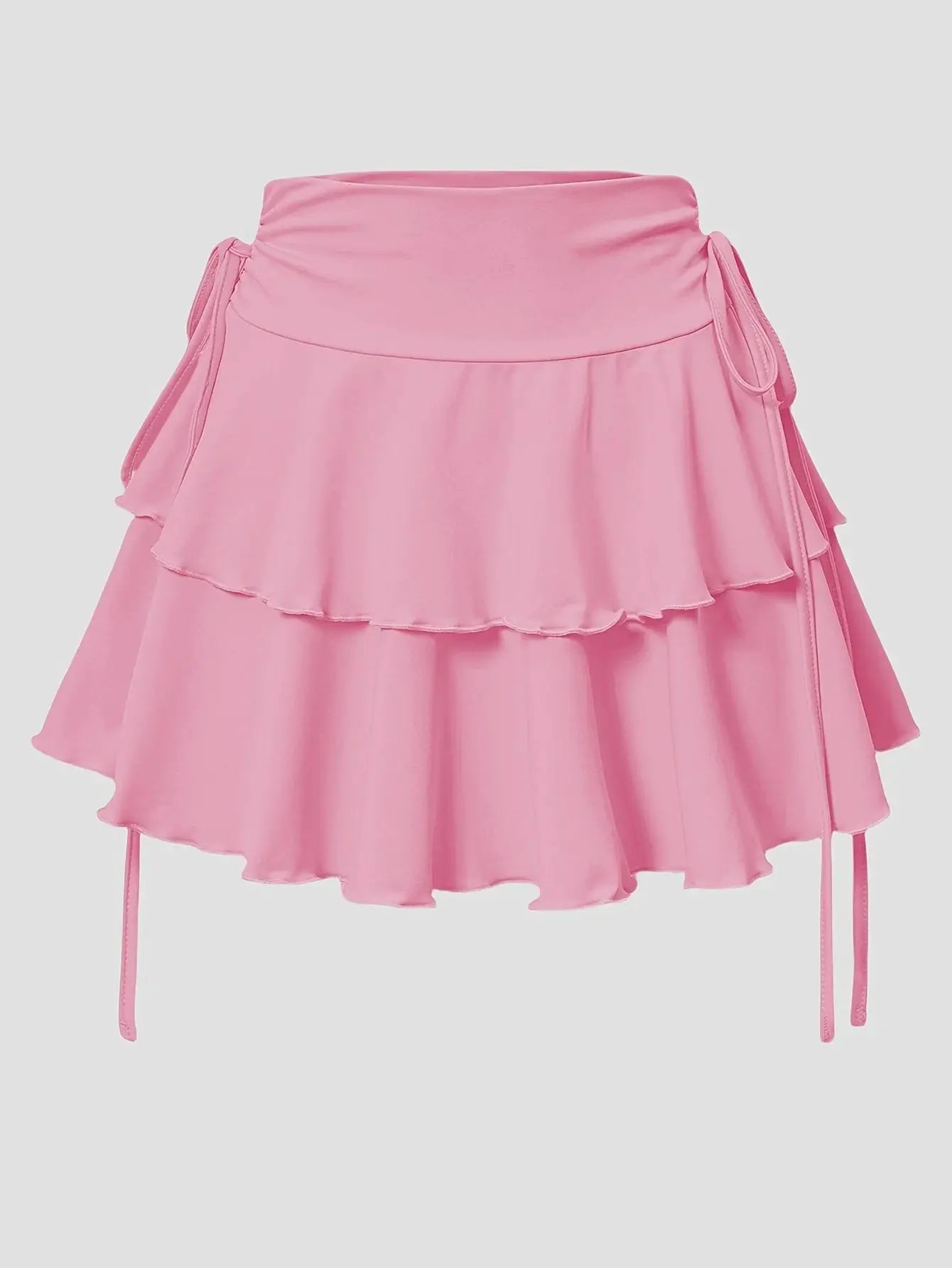 AuroraWear High Waist Solid Color Slim Fit Mini Skirt With Elastic Waistband For Summer Outdoor Versatility