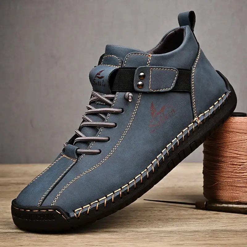 New 2025 Handmade Leather Casual Shoes For Men Breathable Sneakers Ankle Boots Outdoor