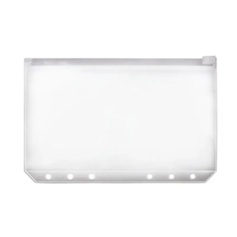 Simples Market transparent PVC zipper binder pouch with 6 holes for A5/A6/A7 binders