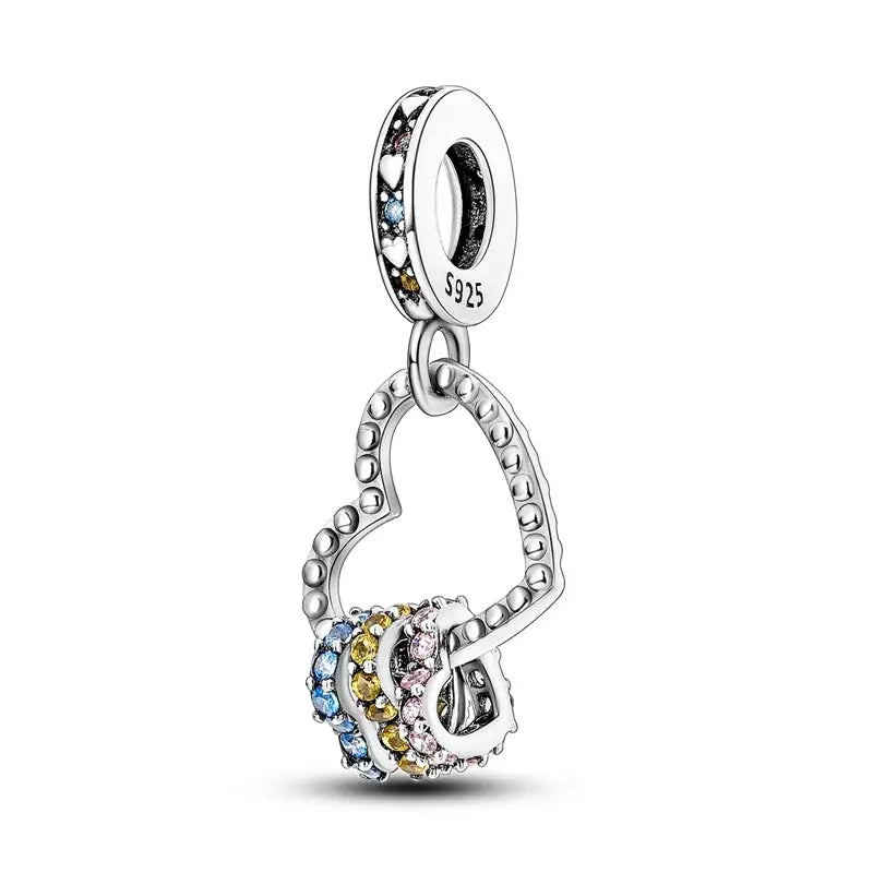 925 Silver Charms Beads for Pandora Style Bracelets Women Animal Charms in Blue Red Green Pink Yellow Gift