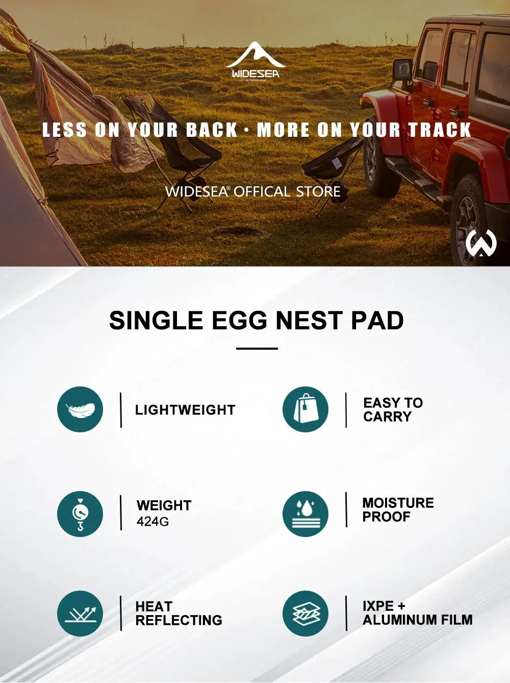 Ultralight folding egg nest pad by Simples Market with storage bag; foam sleeping mat for outdoor hiking and camping, compact and portable
