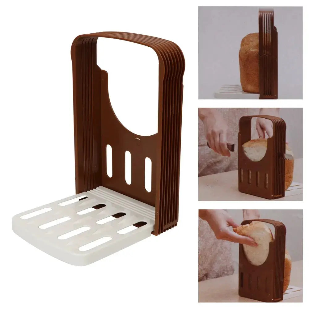 Niceyard Toast Bread Slicer Stand Plastic Foldable Loaf Cutter Rack Cutting Guide Slicing Tool Bakeware