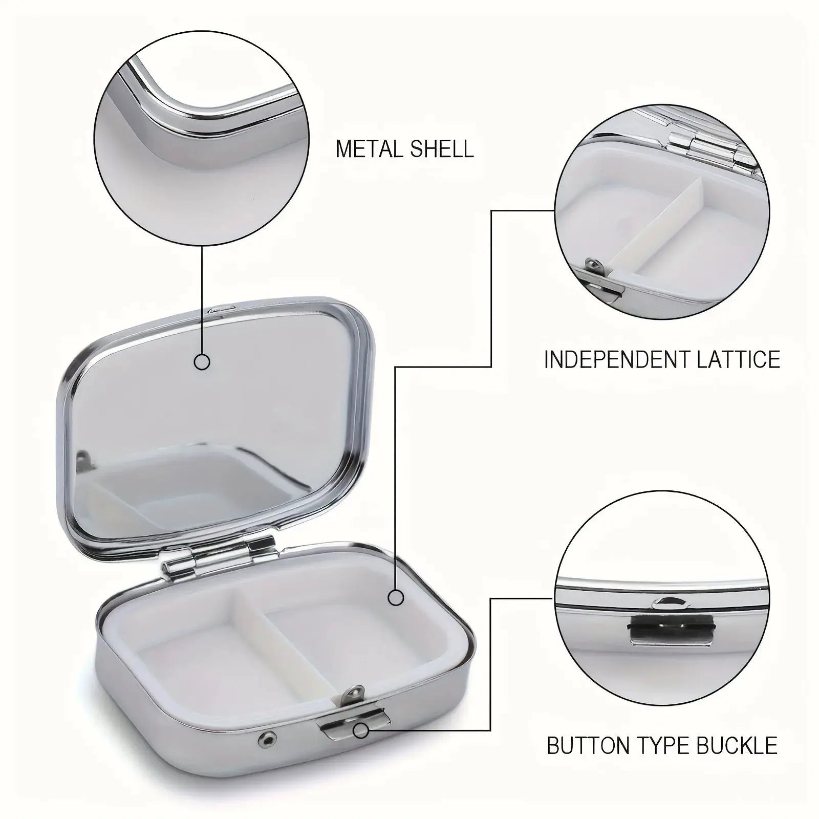 Colorful Travel Pill Box Jewelry Organizer Metal Case Compact Portable Medicine Box For Small Items