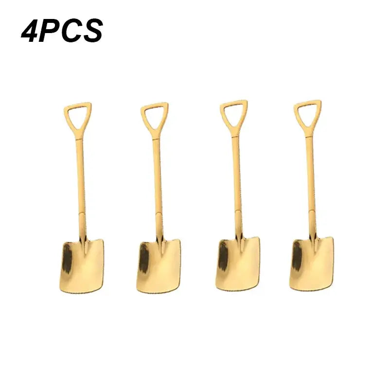 Four Pieces Stainless Steel Watermelon Shovel Spoon Set Dessert Serving Utensils Creative Cute Design