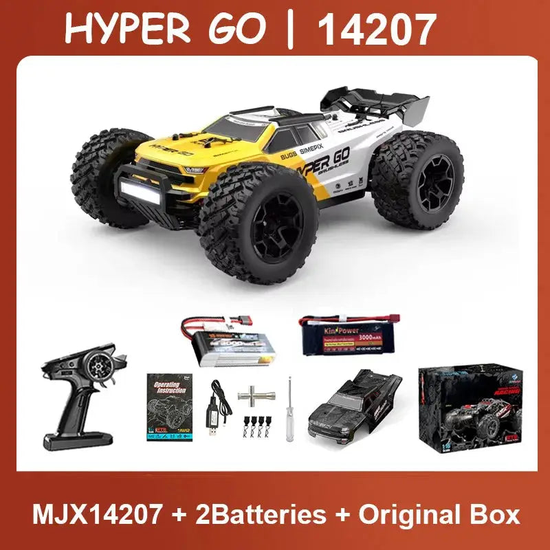 HYPER GO MJX 14207 1/14 RC car with brushless motor, 4WD; includes 2 batteries and original box