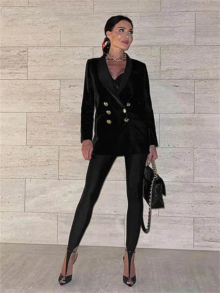 Korean Vogue Winter Black High Waisted Skinny Y2K Glitter Pants For Party Look And Club Wear
