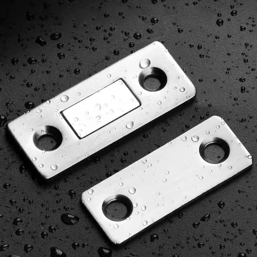 Magnetic cabinet catches; Simples Market ultra-thin, adhesive-backed strong magnets, two silver plates