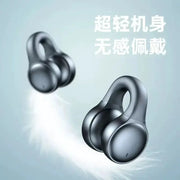Pair of X58 Bluetooth In-Ear Earbuds by Simples Market, metallic gray with over-ear hook design