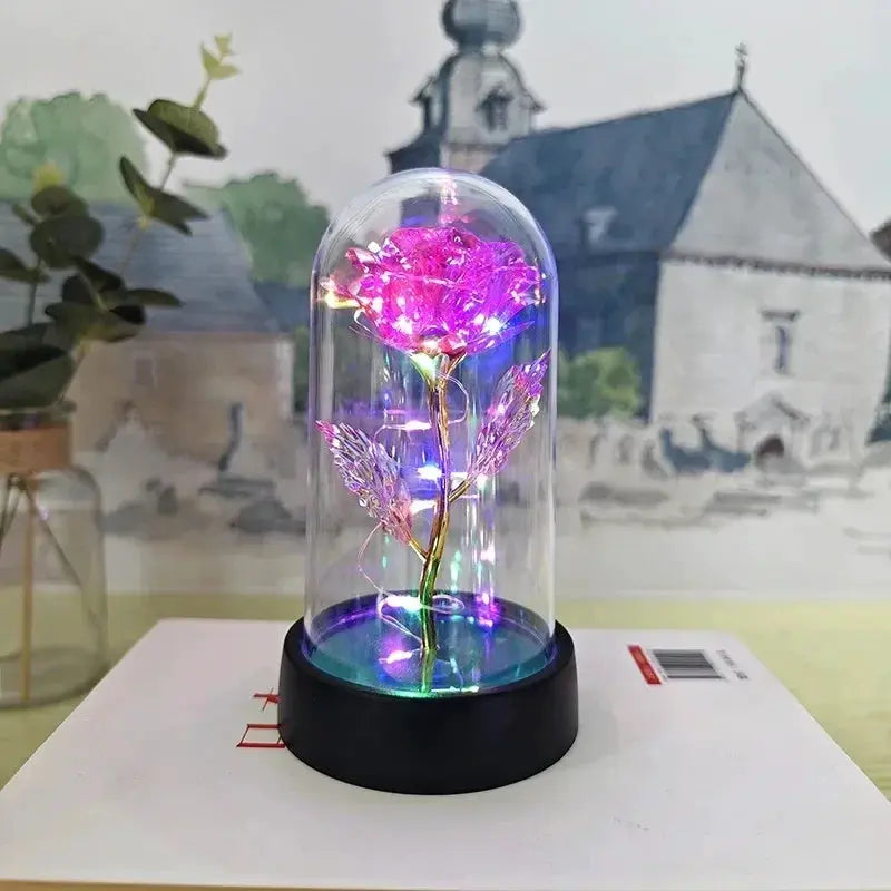 Artificial Rose Flowers With LED Light Eternal Rose Gift For Girlfriend Valentines Day Wedding Decor Christmas Gifts