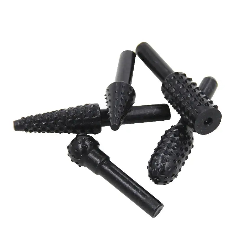 5 Piece Black Woodworking Wolf Tooth Stick Rotary File Set For Electric Grinding Tools