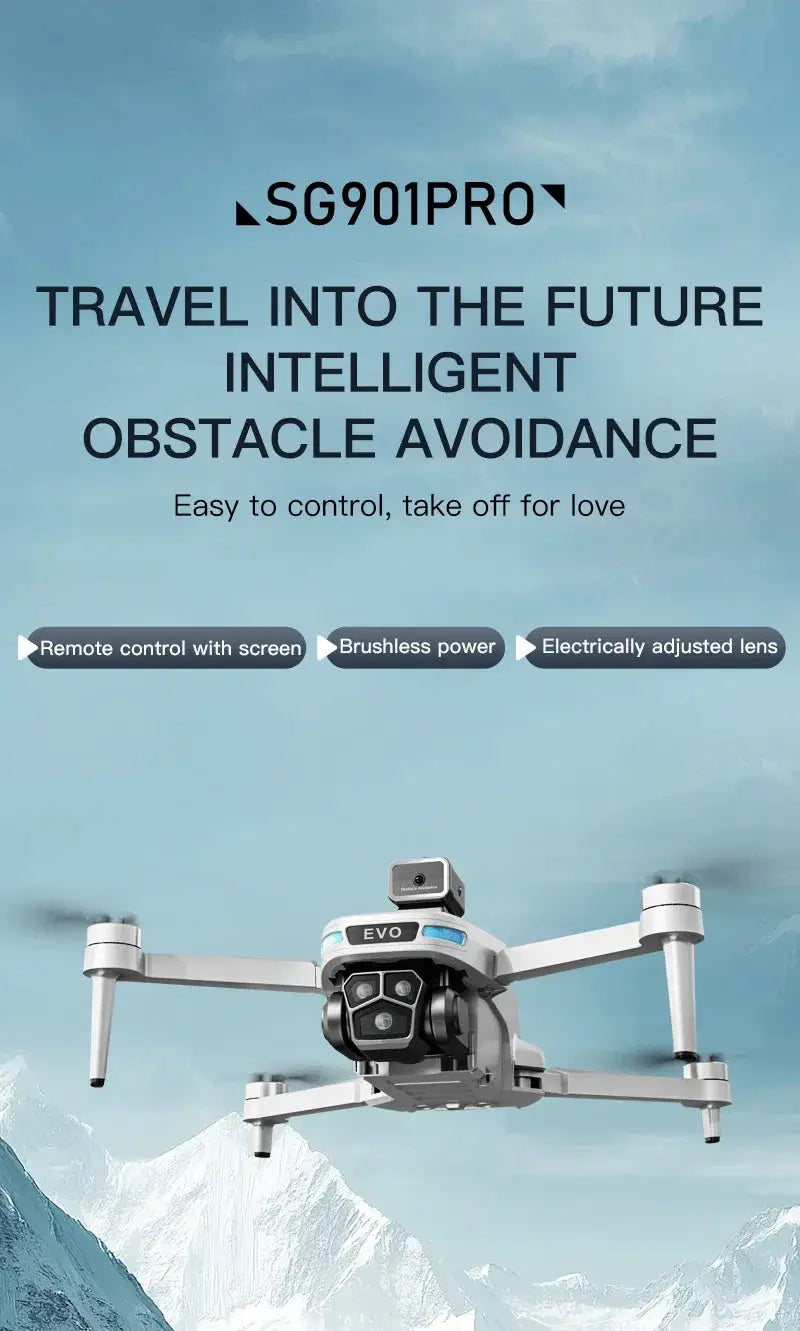 SG901PRO quadcopter drone by Simples Market with foldable arms and silver body