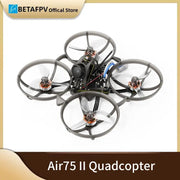 BETAFPV Air75 II ultralight whoop quadcopter with 4 gray circular prop guards.