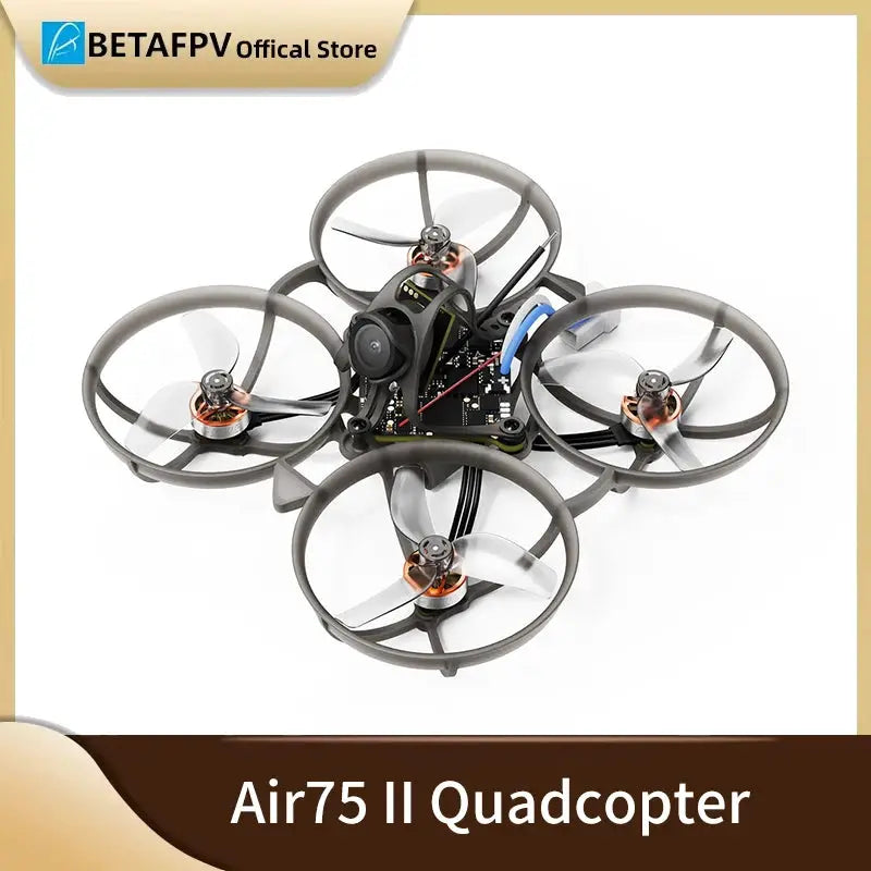 BETAFPV Air75 II ultralight whoop quadcopter with 4 gray circular prop guards.