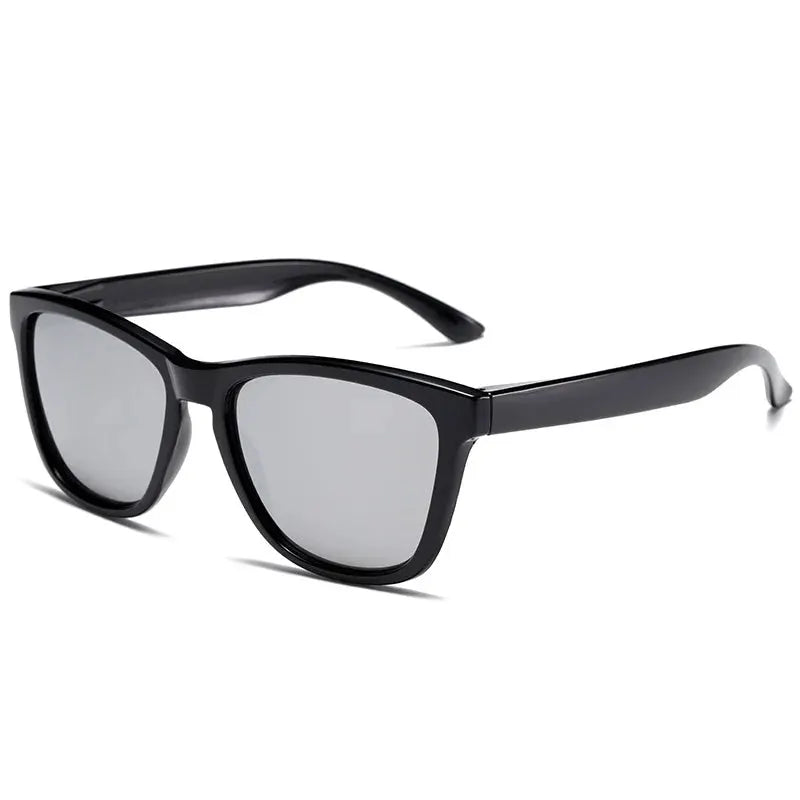 Designer Retro Polarized Sunglasses Unisex UV400 Protection Clear Frames Mercury Ice Blue Orange Flake Accents