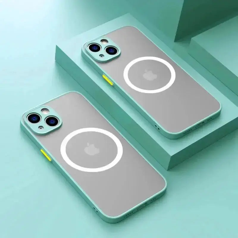 Luxury Matte Armor MagSafe Case For iPhone 16 15 14 13 12 11 Pro Max Mini XS XR Cover Protection