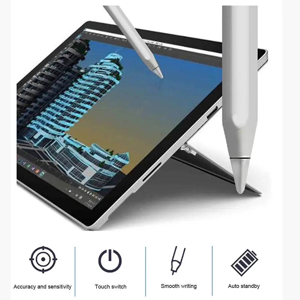 Simples Market universal stylus pen for Android and iOS devices; white/silver, capacitive touchscreen