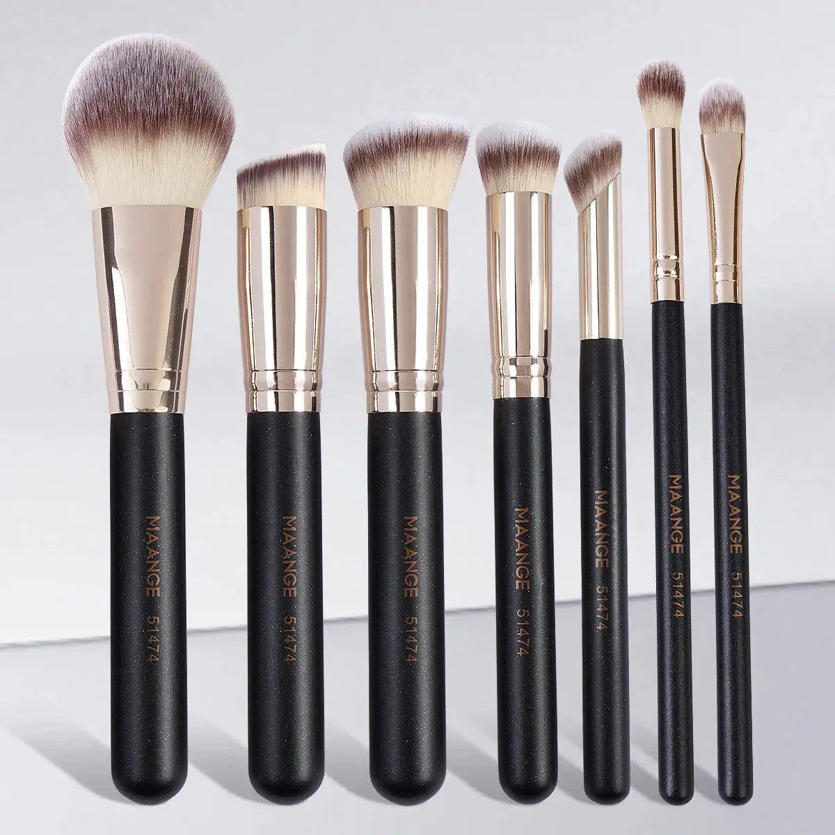 Maange 7 Piece Makeup Brush Set for Foundation Powder Concealer Blush with Soft Synthetic Bristles