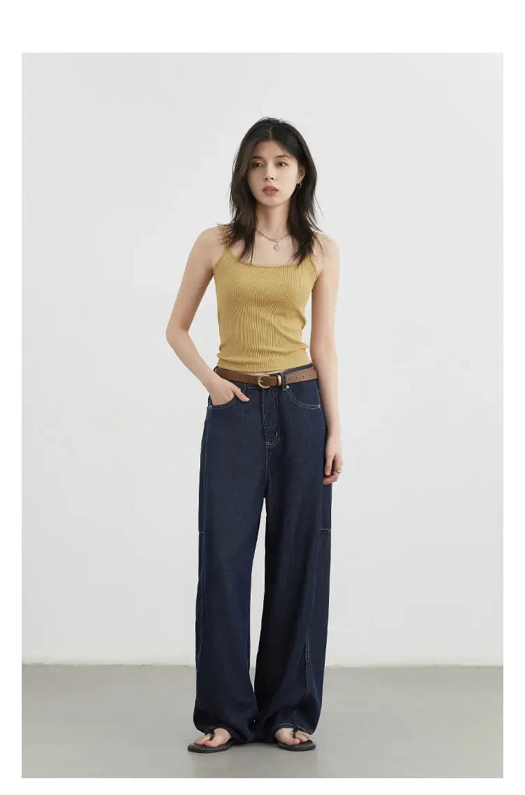 Chic Ven Womens Split High Waist Wide Leg Denim Jeans Spring 2025