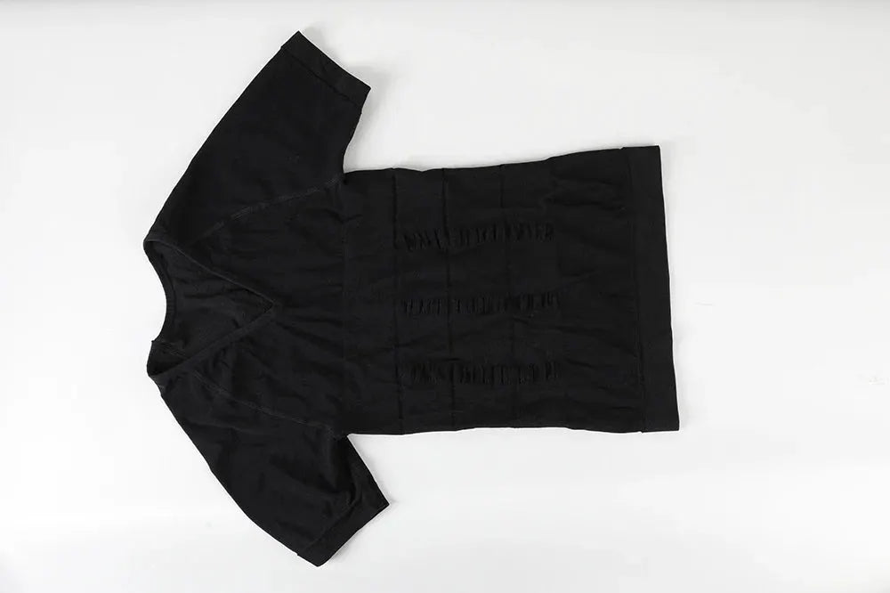 Men's short-sleeve compression V-neck T-shirt by Simples Market, black tummy-control body shaper for workouts